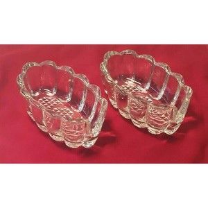 Set of 2 Vintage Princess House Crystal Utensil Spoon & Fork Rest Holders #438